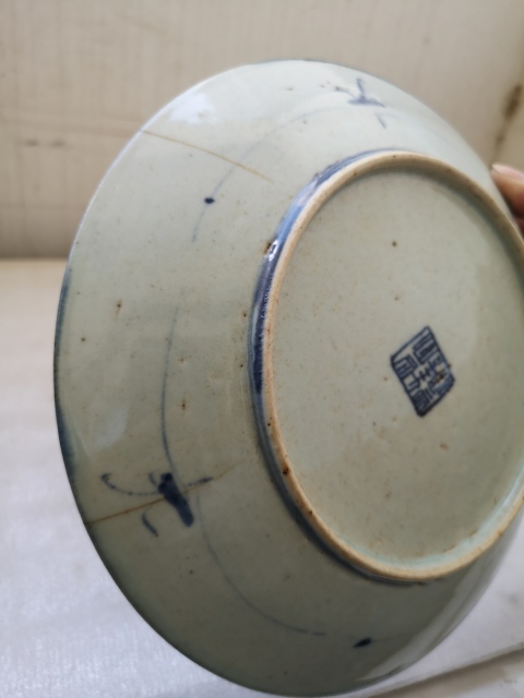 古玩陶瓷青花花卉紋盤拍賣,當前價格680元