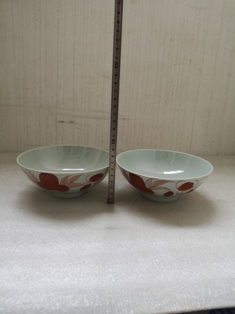 古玩陶瓷礬紅三多紋碗拍賣，當前價格450元