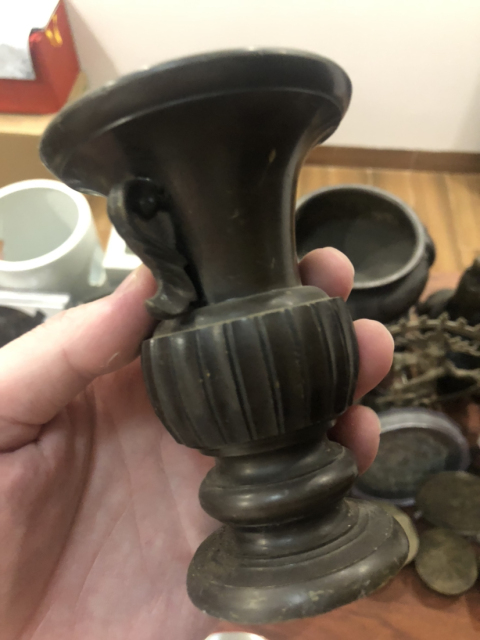 古玩雜項銅花觚拍賣,當前價格600元