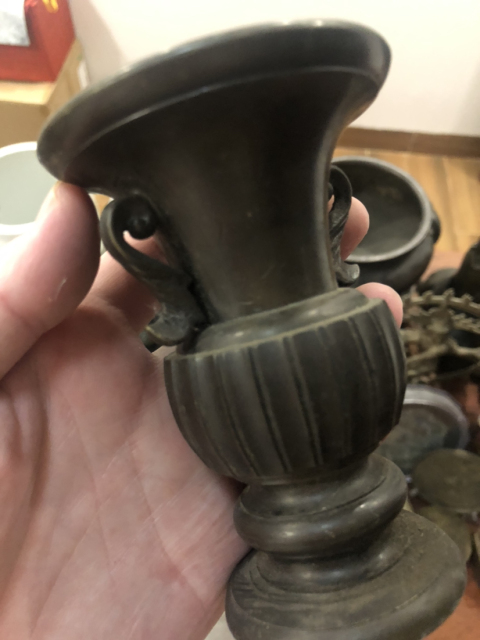古玩雜項銅花觚拍賣,當前價格600元