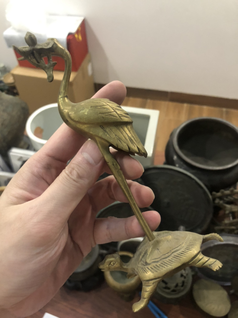 古玩雜項龜鶴齊壽擺件拍賣,當(dāng)前價格500元