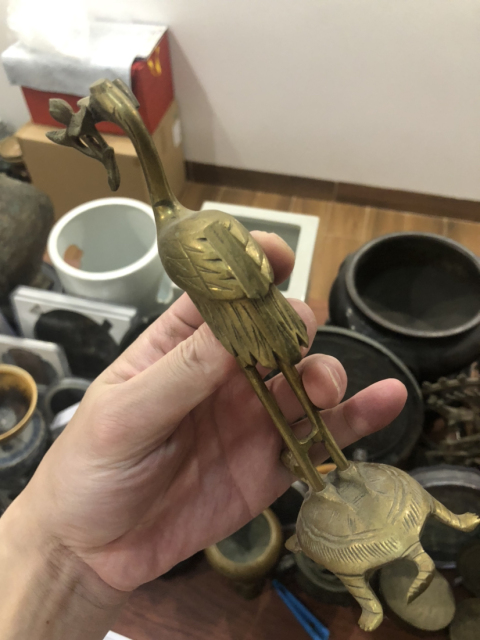 古玩雜項龜鶴齊壽擺件拍賣,當(dāng)前價格500元