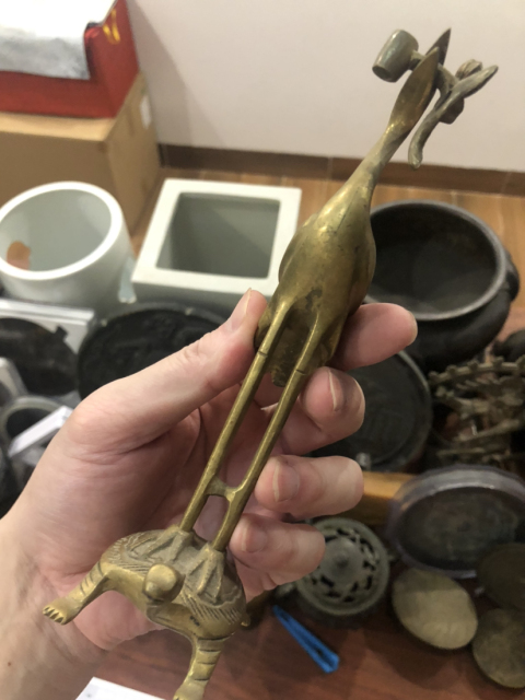 古玩雜項龜鶴齊壽擺件拍賣,當(dāng)前價格500元