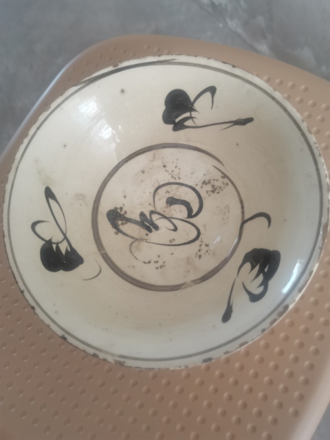 古玩陶瓷元代磁州窯白地黑花撇口碗專家鑒定明代拍賣,當前價格1899元