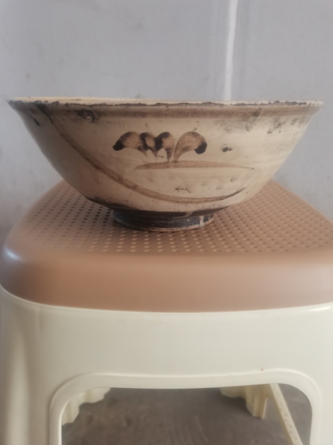 古玩陶瓷磁州窯白地黑花撇口碗開抱臺大碗。拍賣,當前價格999元