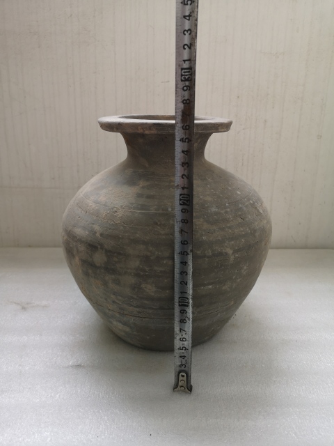 古玩陶瓷灰陶撇口罐拍賣，當前價格680元