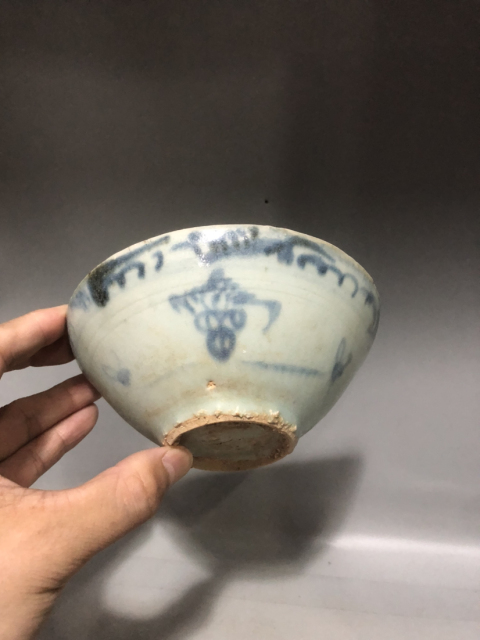 古玩陶瓷明代正德海水法螺紋青花碗拍賣，當前價格999元