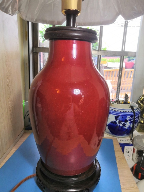 古玩陶瓷紅釉瓶拍賣，當前價格2999元