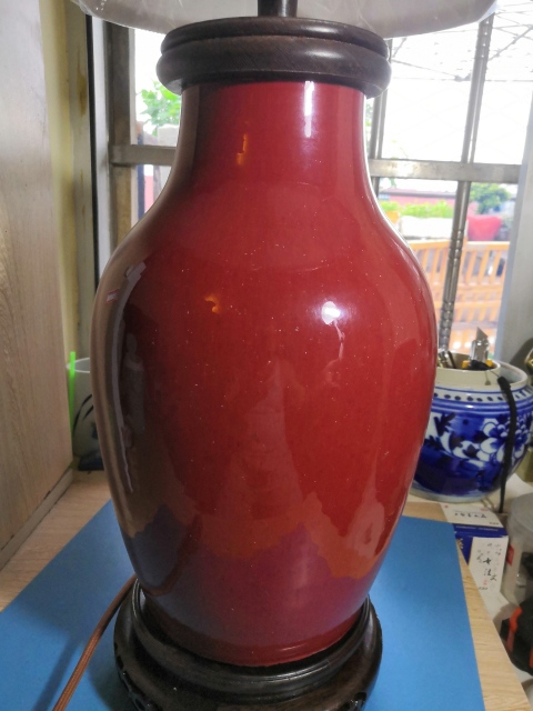 古玩陶瓷紅釉瓶拍賣，當前價格2999元