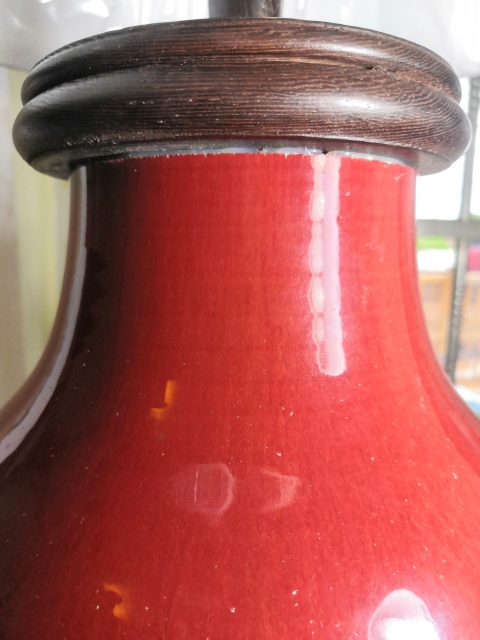 古玩陶瓷紅釉瓶拍賣，當前價格2999元