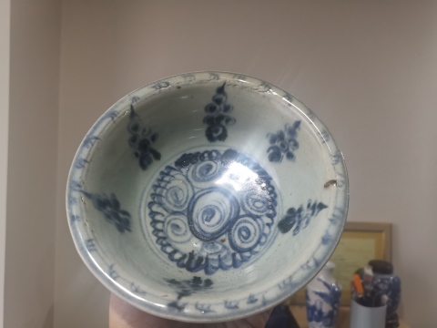 古玩陶瓷買一送二!明中早鐵銹斑青花碗(保真)拍賣,當前價格1999元