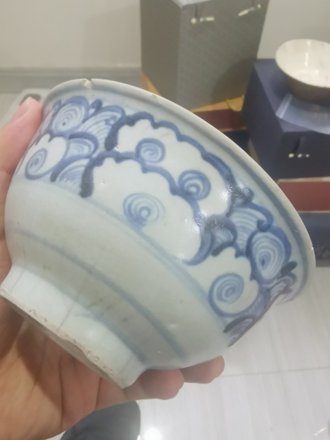 古玩陶瓷買一送二!明中早鐵銹斑青花碗(保真)拍賣,當前價格1999元