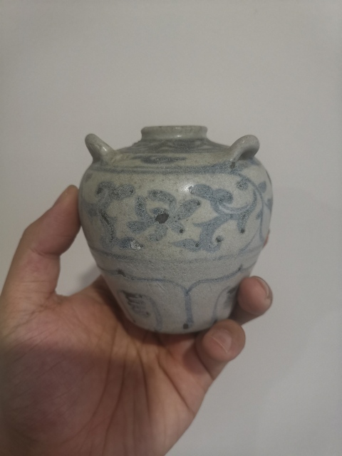 古玩陶瓷元末明初三系青花梅瓶拍賣，當前價格1200元
