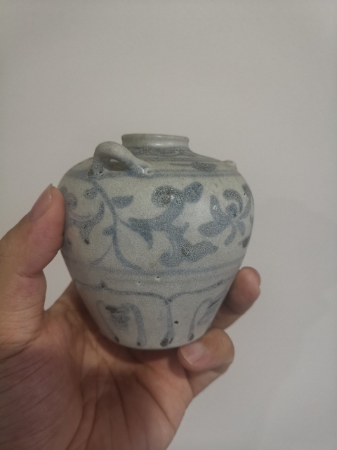 古玩陶瓷元末明初三系青花梅瓶拍賣，當前價格1200元