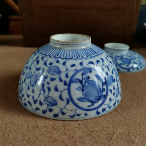 古玩陶瓷【三才茶盞】晚清民國青花蓋碗拍賣，當前價格1999元