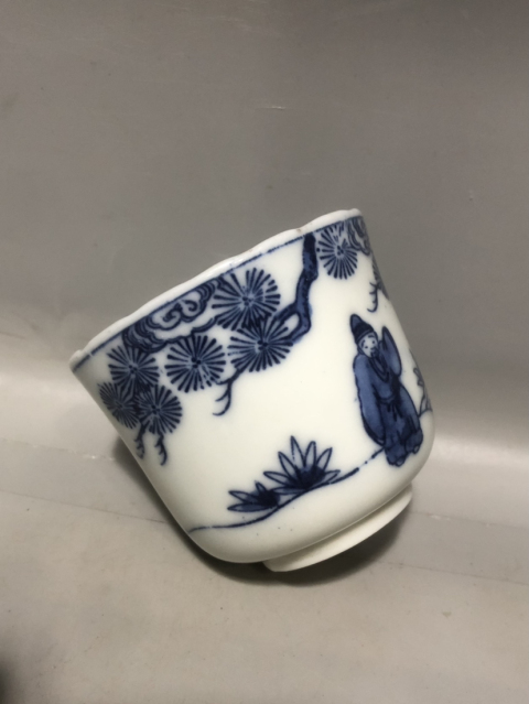 古玩陶瓷民國青花人物杯！喝茶利器！大容量！多多多茶！拍賣，當前價格388元