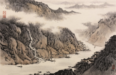 古玩字畫宋文治《蜀江高秋圖》1980年作拍賣，當前價格8000元