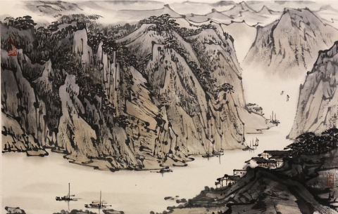 古玩字畫宋文治《蜀江高秋圖》1980年作拍賣，當前價格8000元