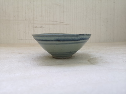 古玩陶瓷青花海螺紋斗笠碗拍賣,當前價格450元
