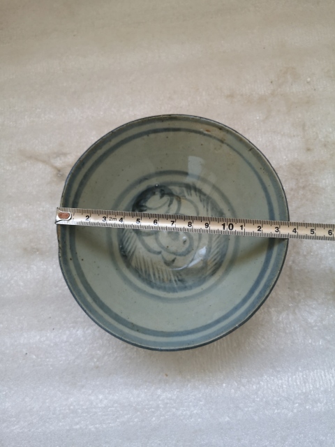 古玩陶瓷青花海螺紋斗笠碗拍賣,當前價格450元