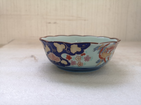 古玩陶瓷花鳥紋花口碗拍賣,當前價格160元