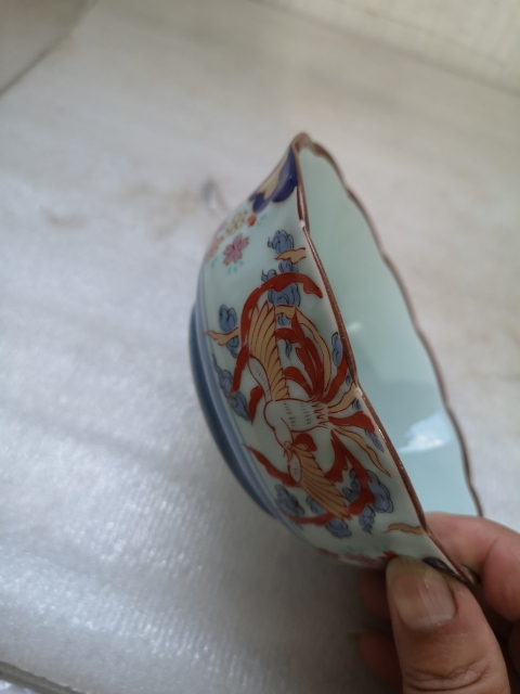 古玩陶瓷花鳥紋花口碗拍賣,當前價格160元