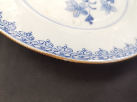 古玩陶瓷清乾隆時期青花盤拍賣，當前價格1999元