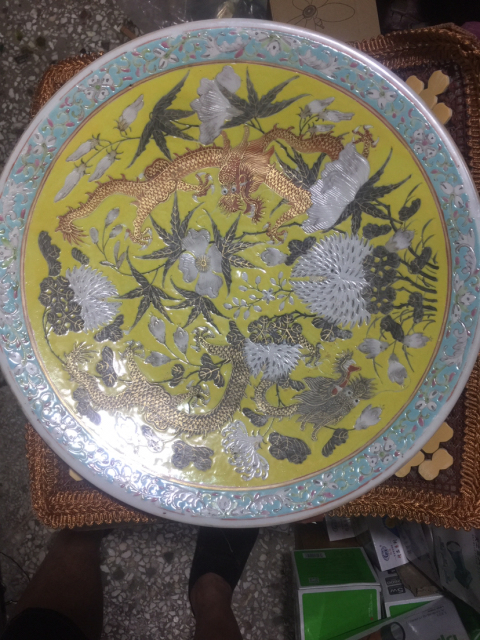 古玩陶瓷大雅齋風格龍紋粉彩盤拍賣,當前價格22000元