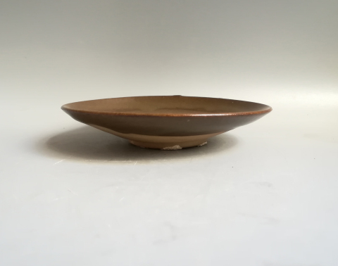 古玩陶瓷明代磁州窯茶葉末釉盤拍賣，當前價格999元