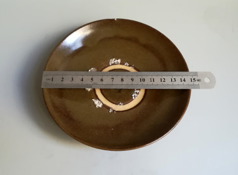 古玩陶瓷明代磁州窯茶葉末釉盤拍賣，當前價格999元