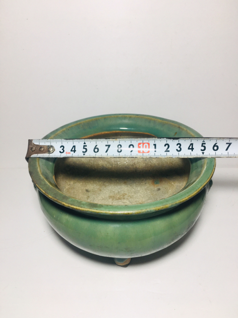 古玩陶瓷清晚?綠釉雙鋪首香爐拍賣,當(dāng)前價格2900元
