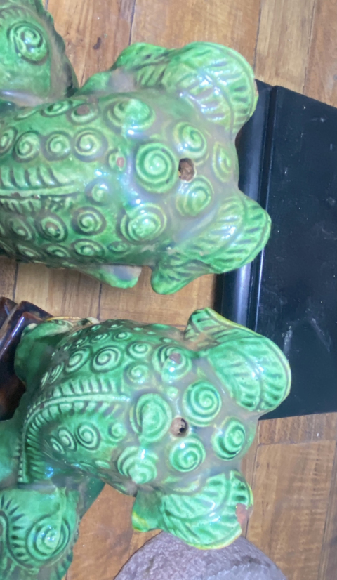 古玩陶瓷三彩獅子擺件一對拍賣,當前價格3000元