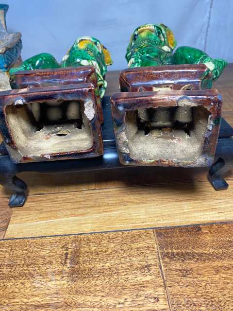 古玩陶瓷三彩獅子擺件一對拍賣,當前價格3000元
