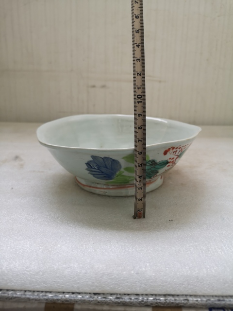 古玩陶瓷民國花卉詩紋彩繪碗拍賣，當前價格298元