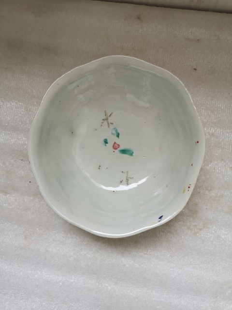 古玩陶瓷民國花卉詩紋彩繪碗拍賣，當前價格298元