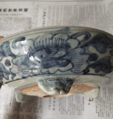 古玩陶瓷青花花卉紋三足洗式爐拍賣，當(dāng)前價格23000元