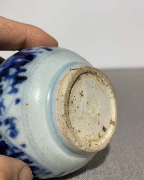 古玩陶瓷明中期花卉紋青花水盂拍賣,當前價格4800元
