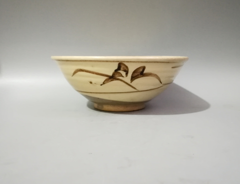 古玩陶瓷明代磁州窯白底黑花碗拍賣，當前價格999元