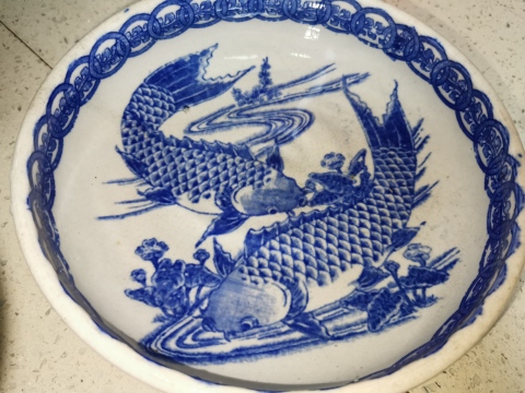 古玩陶瓷雙魚羅漢碗拍賣,當前價格950元