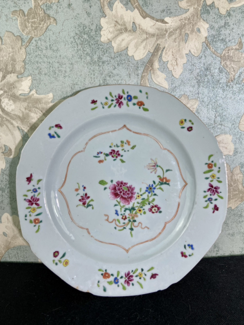 古玩陶瓷清雍正乾隆粉彩花卉紋盤拍賣，當前價格1999元