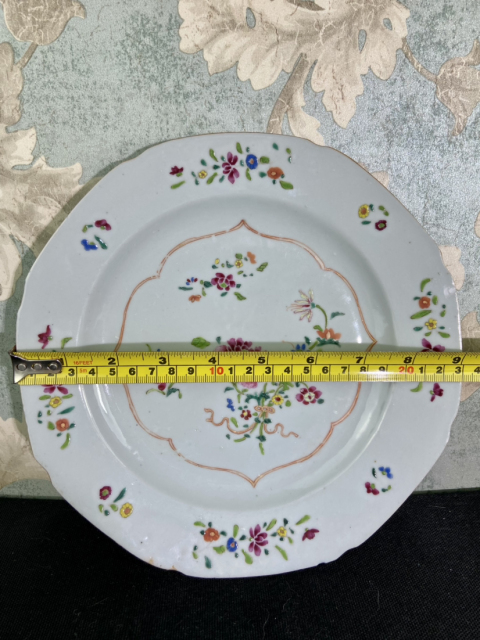 古玩陶瓷清雍正乾隆粉彩花卉紋盤拍賣，當前價格1999元