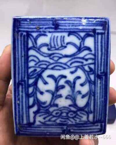 古玩陶瓷清中晚大號青花印泥盒拍賣,當前價格1280元