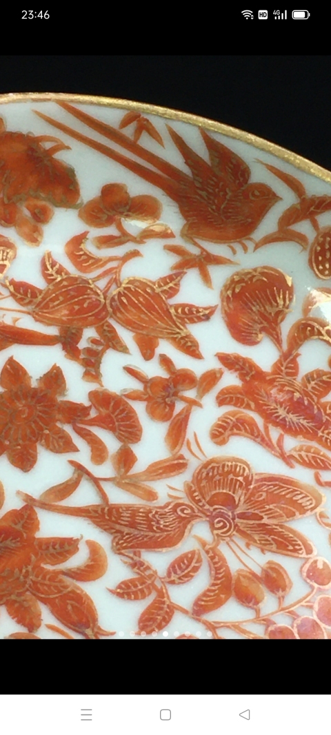 古玩陶瓷【精品】道光描金花鳥紋廣彩盤拍賣,當前價格1500元