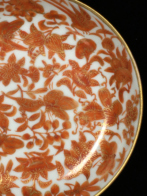古玩陶瓷【精品】道光描金花鳥紋廣彩盤拍賣,當前價格1500元