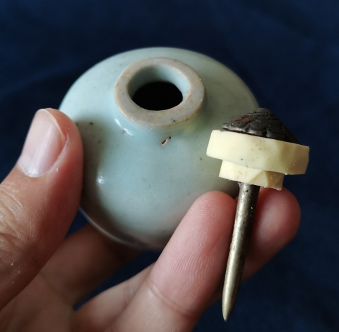 古玩陶瓷元代湖田窯影青罐拍賣，當前價格1000元
