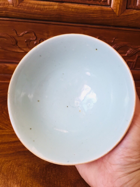 古玩陶瓷豆青釉碗拍賣,當前價格288元