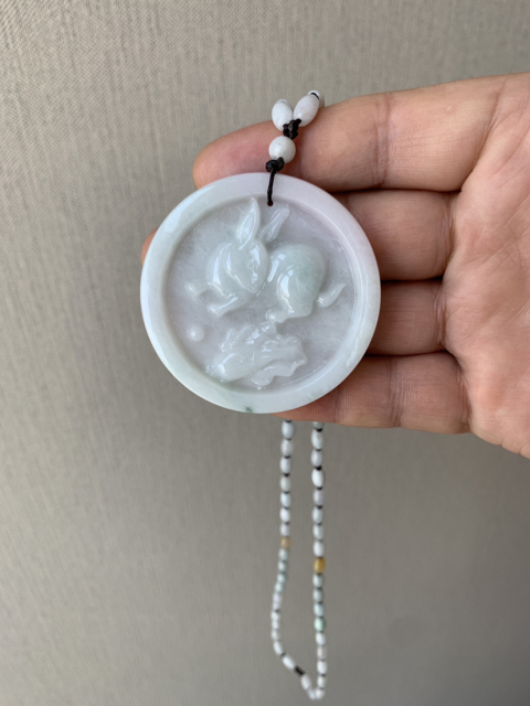 古玩玉器翡翠玉兔牌拍賣,當(dāng)前價格580元