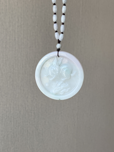 古玩玉器翡翠玉兔牌拍賣,當(dāng)前價格580元