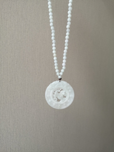 古玩玉器翡翠馬牌轉(zhuǎn)心佩拍賣，當前價格750元