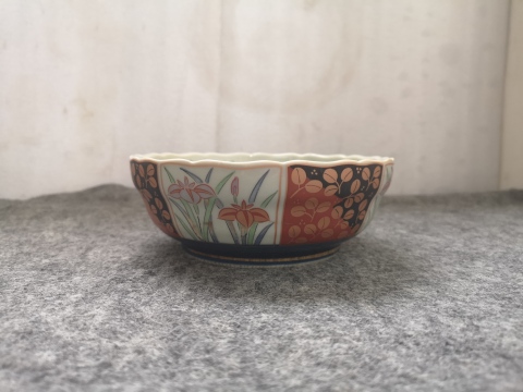 古玩陶瓷青花加彩花卉紋碗拍賣,當前價格135元
